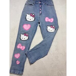 Hello Kitty By Sanrio Heart Button Fly, Patches High Rise Womens 30" Waist